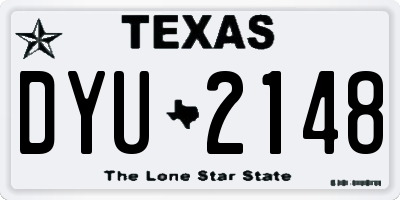 TX license plate DYU2148