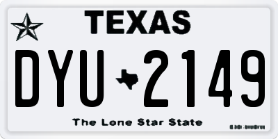 TX license plate DYU2149