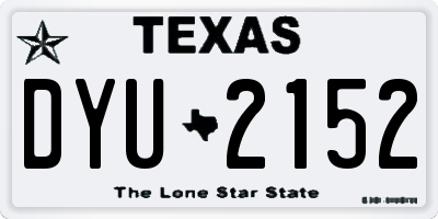 TX license plate DYU2152