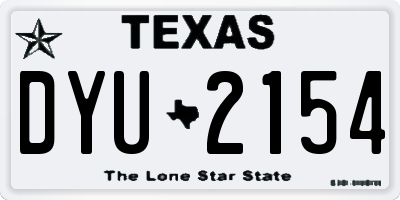 TX license plate DYU2154