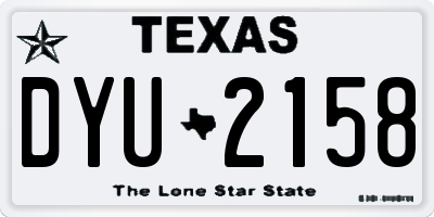 TX license plate DYU2158