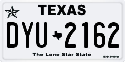 TX license plate DYU2162