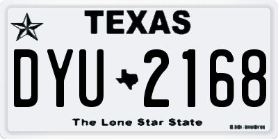 TX license plate DYU2168
