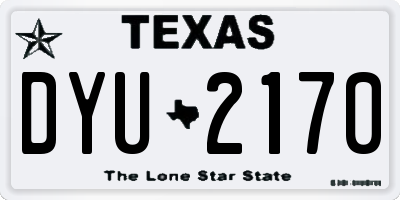 TX license plate DYU2170