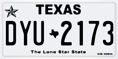 TX license plate DYU2173