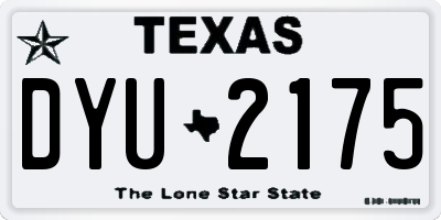 TX license plate DYU2175