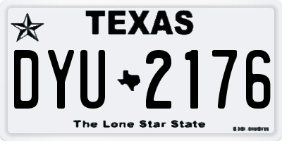 TX license plate DYU2176