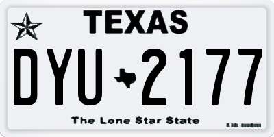 TX license plate DYU2177
