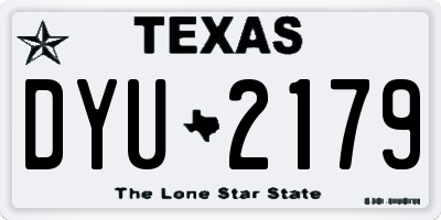 TX license plate DYU2179