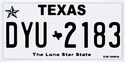 TX license plate DYU2183