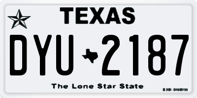 TX license plate DYU2187