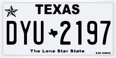 TX license plate DYU2197