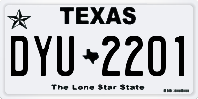 TX license plate DYU2201