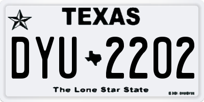 TX license plate DYU2202