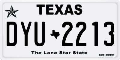TX license plate DYU2213