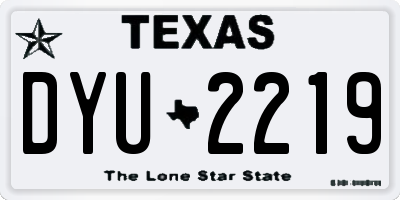 TX license plate DYU2219