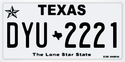 TX license plate DYU2221