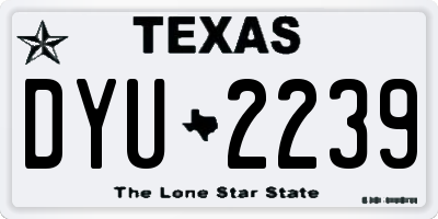 TX license plate DYU2239