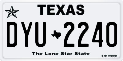 TX license plate DYU2240