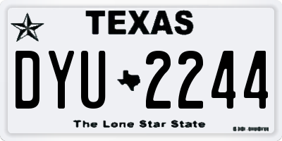 TX license plate DYU2244