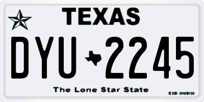 TX license plate DYU2245