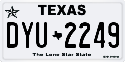 TX license plate DYU2249