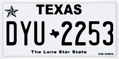 TX license plate DYU2253