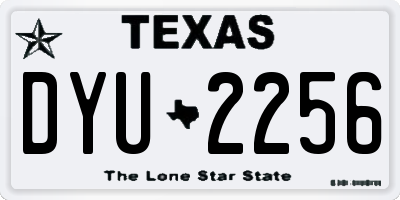 TX license plate DYU2256