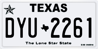 TX license plate DYU2261