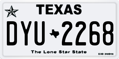 TX license plate DYU2268