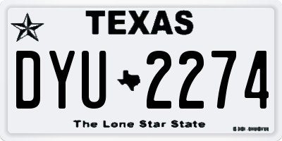 TX license plate DYU2274