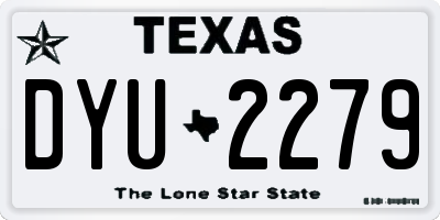 TX license plate DYU2279
