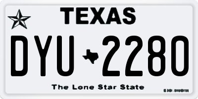 TX license plate DYU2280