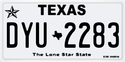 TX license plate DYU2283