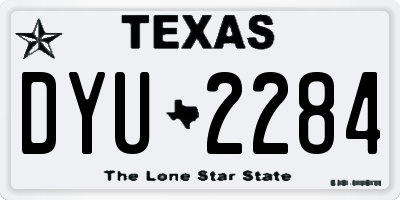 TX license plate DYU2284