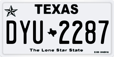TX license plate DYU2287