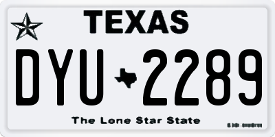 TX license plate DYU2289