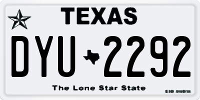 TX license plate DYU2292