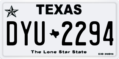TX license plate DYU2294