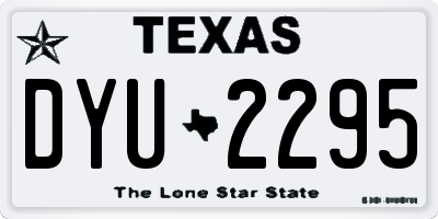 TX license plate DYU2295