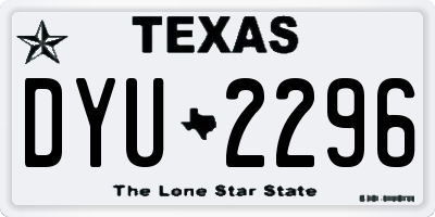 TX license plate DYU2296