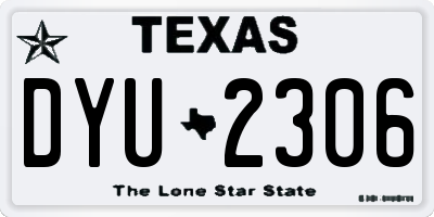 TX license plate DYU2306