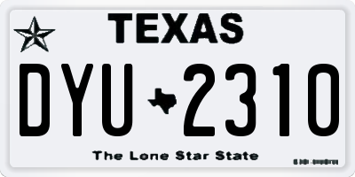 TX license plate DYU2310