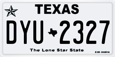 TX license plate DYU2327