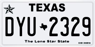 TX license plate DYU2329