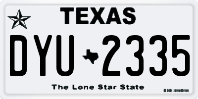 TX license plate DYU2335