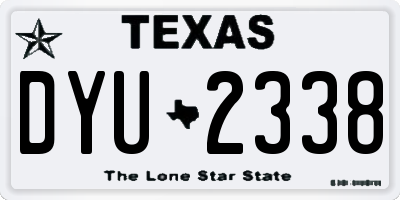 TX license plate DYU2338