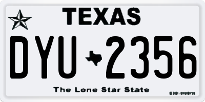TX license plate DYU2356