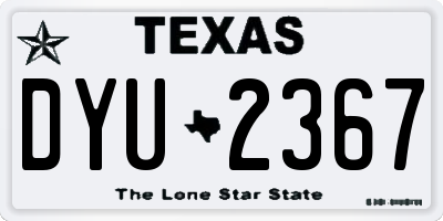 TX license plate DYU2367
