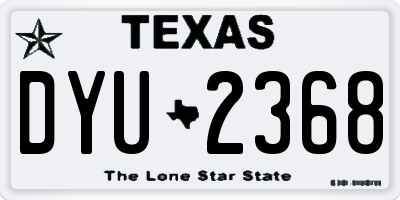 TX license plate DYU2368